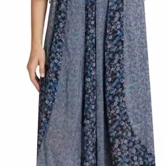 Free People Forever Time Backless Blue Floral Maxi Dress NWT - Picture 2 of 12
